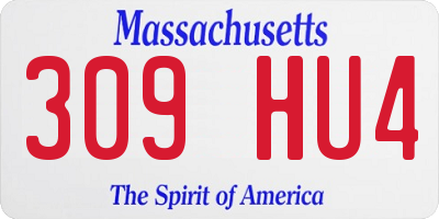 MA license plate 309HU4