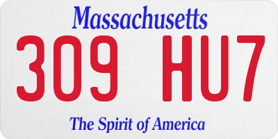 MA license plate 309HU7