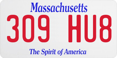 MA license plate 309HU8