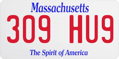 MA license plate 309HU9