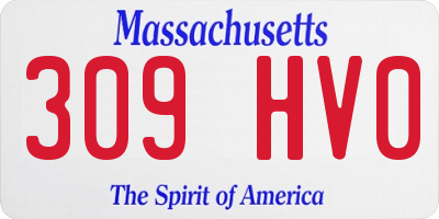 MA license plate 309HV0