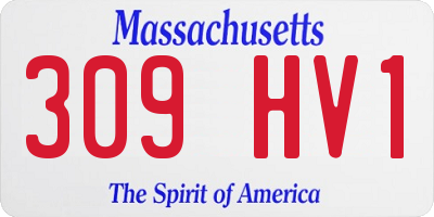 MA license plate 309HV1