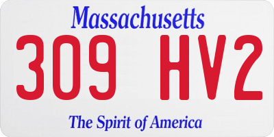 MA license plate 309HV2