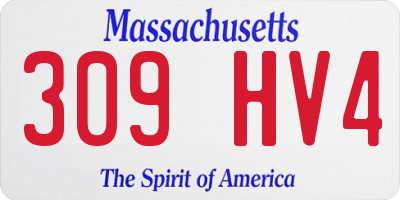 MA license plate 309HV4