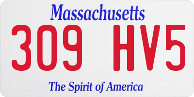 MA license plate 309HV5