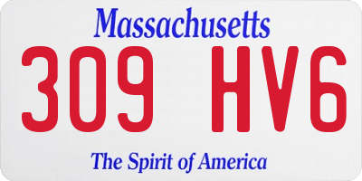 MA license plate 309HV6