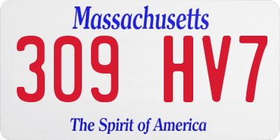 MA license plate 309HV7