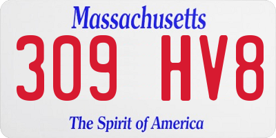 MA license plate 309HV8