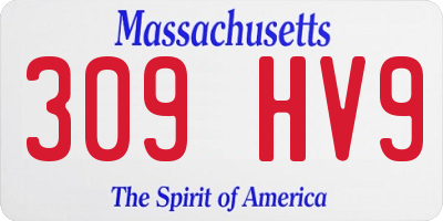 MA license plate 309HV9