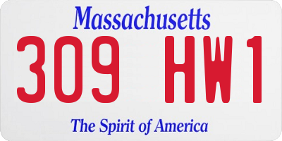 MA license plate 309HW1