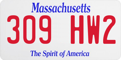 MA license plate 309HW2