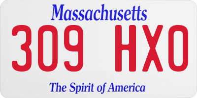 MA license plate 309HX0