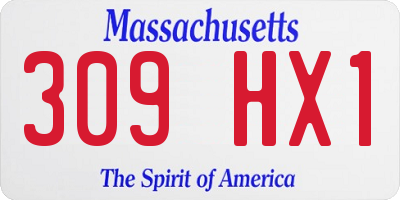 MA license plate 309HX1