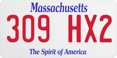MA license plate 309HX2