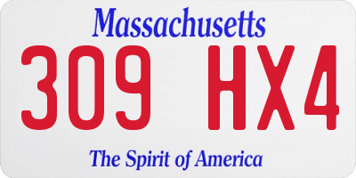 MA license plate 309HX4
