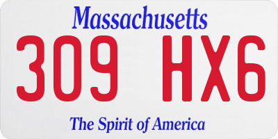 MA license plate 309HX6