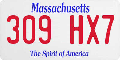 MA license plate 309HX7