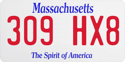 MA license plate 309HX8