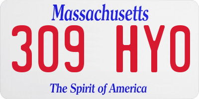 MA license plate 309HY0