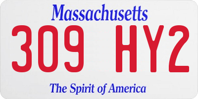 MA license plate 309HY2