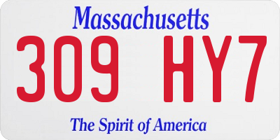 MA license plate 309HY7