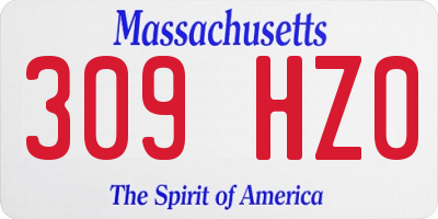 MA license plate 309HZ0
