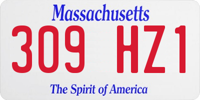 MA license plate 309HZ1