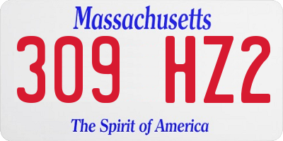 MA license plate 309HZ2