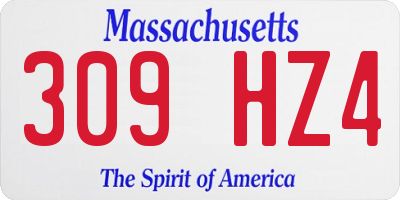 MA license plate 309HZ4