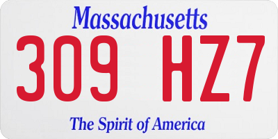 MA license plate 309HZ7