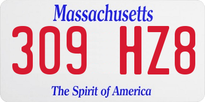 MA license plate 309HZ8