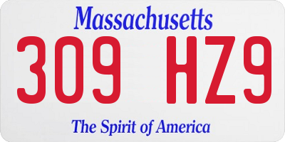 MA license plate 309HZ9