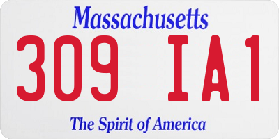 MA license plate 309IA1