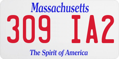 MA license plate 309IA2