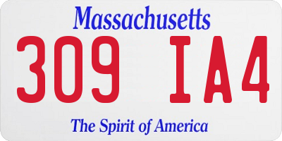 MA license plate 309IA4