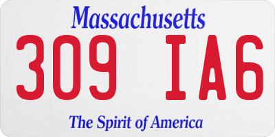 MA license plate 309IA6