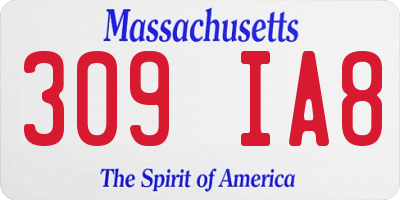 MA license plate 309IA8