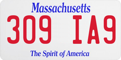 MA license plate 309IA9