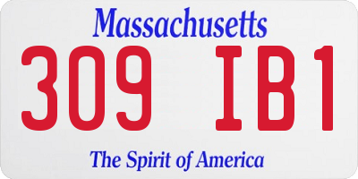 MA license plate 309IB1