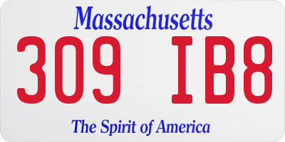 MA license plate 309IB8
