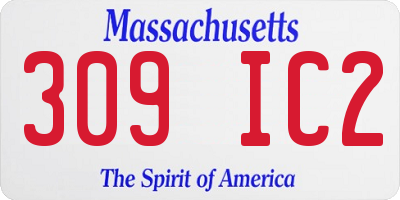MA license plate 309IC2