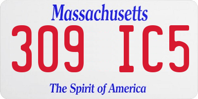 MA license plate 309IC5