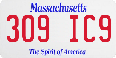 MA license plate 309IC9