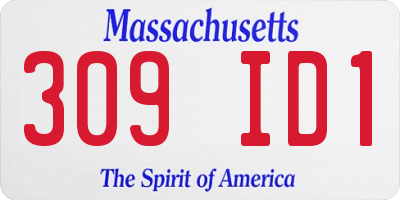 MA license plate 309ID1