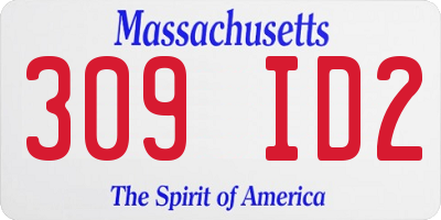 MA license plate 309ID2