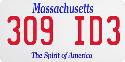 MA license plate 309ID3