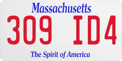 MA license plate 309ID4
