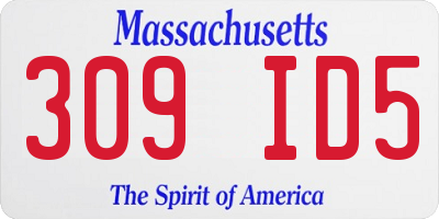 MA license plate 309ID5