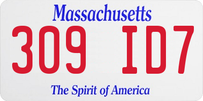 MA license plate 309ID7