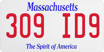 MA license plate 309ID9